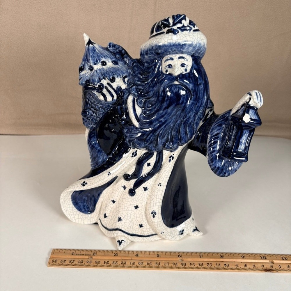 The Potting Shed Dedham Style Santa Figure 10.5" Crackle Glaze Limited Ed 1995 - Picture 10 of 11